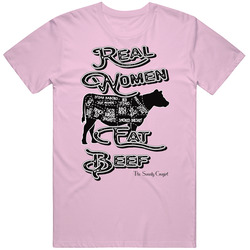 Real Women Eat Beef - Ladies Light Pink Unisex Size Large T Shirt Real Women Eat Beef - Ladies Light Pink Unisex Size Large T Shirt