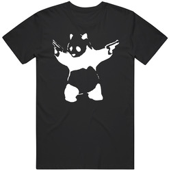 Banksy Panda Guns Cool Stencil Art Graffiti Unisex Unisex Size Large T Shirt Banksy Panda Guns Cool Stencil Art Graffiti Unisex Unisex Size Large T Shirt