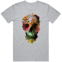 Flower Skull Unisex Size Large T Shirt Flower Skull Unisex Size Large T Shirt