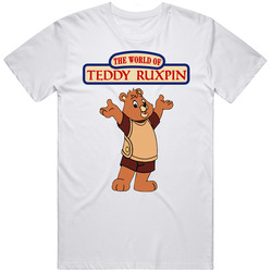 The World Of Teddy Ruxpin Popular 80s Childrens Teddy Bear T Unisex T Shirt The World Of Teddy Ruxpin Popular 80s Childrens Teddy Bear T Unisex T Shirt