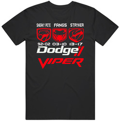Dodge Viper Generations 1992-2017 Logo Tribute American Muscle Unisex T Shirt Dodge Viper Generations 1992-2017 Logo Tribute American Muscle Unisex T Shirt
