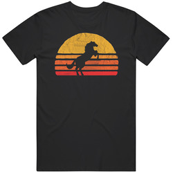 Retro Sun Wild Horse Silhouette T-shirt Vintage Tee Unisex T Shirt Retro Sun Wild Horse Silhouette T-shirt Vintage Tee Unisex T Shirt
