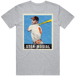 Stan Musial 1948 Retro Sports Baseball Collectors Card Fan Worn Look Unisex T Shirt Stan Musial 1948 Retro Sports Baseball Collectors Card Fan Worn Look Unisex T Shirt