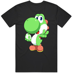 Super Smash Bros. - Super Mario Bros. - Yoshi - Cute Black Unisex T Shirt Super Smash Bros. - Super Mario Bros. - Yoshi - Cute Black Unisex T Shirt