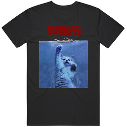 Paws Jaws Parody White Unisex T Shirt Paws Jaws Parody White Unisex T Shirt