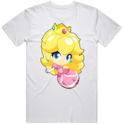Super Smash Bros. - Super Mario Bros. - Peach - Cute White Unisex T Shirt Super Smash Bros. - Super Mario Bros. - Peach - Cute White Unisex T Shirt