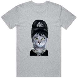 Cute Funny Audrey Hepburn Cat Art Mashup Unisex T Shirt Cute Funny Audrey Hepburn Cat Art Mashup Unisex T Shirt