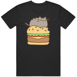 Pusheen Cat On Burger Unisex T Shirt Pusheen Cat On Burger Unisex T Shirt