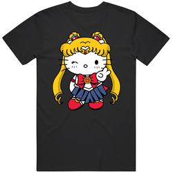 T-Shirt Hello Sailor Moon Kitty Parody Logo Womens Ladies Tee Size S-2XL Unisex T Shirt T-Shirt Hello Sailor Moon Kitty Parody Logo Womens Ladies Tee Size S-2XL Unisex T Shirt