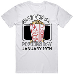 National Popcorn Day January 19th Fun Food Celebration Unisex T Shirt National Popcorn Day January 19th Fun Food Celebration Unisex T Shirt