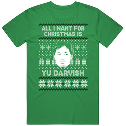 Yu Darvish All I Want For Christmas Chicago C Baseball Fan Ugly Christmas Unisex T Shirt Yu Darvish All I Want For Christmas Chicago C Baseball Fan Ugly Christmas Unisex T Shirt