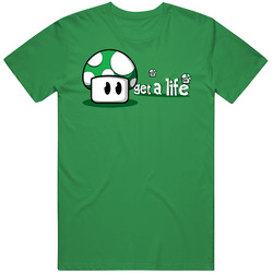 Get A Life Super Mario Brothers Gamer Mushroom Cotton Irish Green T Shirt Get A Life Super Mario Brothers Gamer Mushroom Cotton Irish Green T Shirt