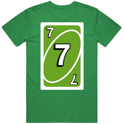 Seven 7 Green Uno Card Game Fan Halloween Fancy Dress Cotton Irish Green T Shirt Seven 7 Green Uno Card Game Fan Halloween Fancy Dress Cotton Irish Green T Shirt