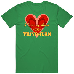 I Lost My Shoes In Vrindavan Cotton Irish Green T Shirt