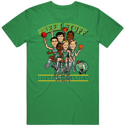 Larry Bird Boston Retro Caricature Cotton Irish Green T Shirt Larry Bird Boston Retro Caricature Cotton Irish Green T Shirt