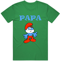 Papa Smurf Perfect Shirt for Father Cotton Irish Green T Shirt Papa Smurf Perfect Shirt for Father Cotton Irish Green T Shirt