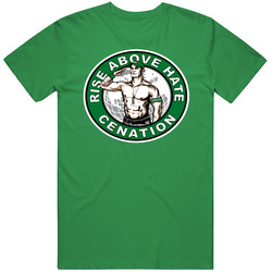 John Cena Rise Above Hate Wrestling Wwe Cotton Irish Green T Shirt