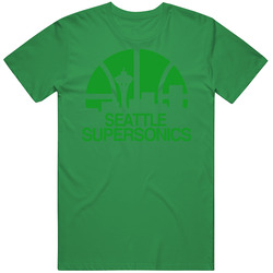 Seattle Supersonics Retro Basketball Cotton Irish Green T Shirt