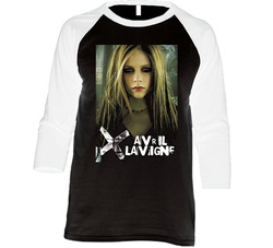 Avril Lavigne Music Punk Rock Canadian Vintage Raglan Retro Raglan 3/4 Sleeve Shirt Avril Lavigne Music Punk Rock Canadian Vintage Raglan Retro Raglan 3/4 Sleeve Shirt