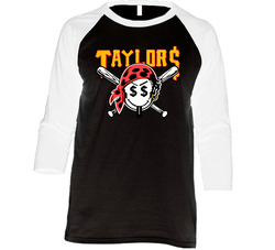 Taylor Gang Taylors Smiley Pirate Face Vintage Raglan Retro Raglan 3/4 Sleeve Shirt Taylor Gang Taylors Smiley Pirate Face Vintage Raglan Retro Raglan 3/4 Sleeve Shirt