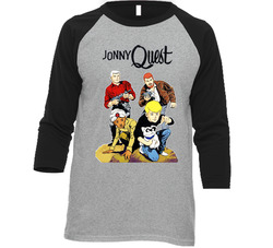 Jonny Quest Cool Retro Group Vintage Raglan Retro Raglan 3/4 Sleeve Shirt Jonny Quest Cool Retro Group Vintage Raglan Retro Raglan 3/4 Sleeve Shirt