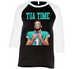 Tua Tagovailoa Tua Time Miami Dolphins Fins Qb Football Vintage Raglan Retro Raglan 3/4 Sleeve Shirt Tua Tagovailoa Tua Time Miami Dolphins Fins Qb Football Vintage Raglan Retro Raglan 3/4 Sleeve Shirt