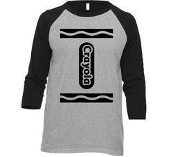 White Crayola Halloween Costume Vintage Raglan Retro Raglan 3/4 Sleeve Shirt White Crayola Halloween Costume Vintage Raglan Retro Raglan 3/4 Sleeve Shirt