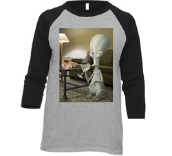 American Dad Roger Vintage Raglan Retro Raglan 3/4 Sleeve Shirt American Dad Roger Vintage Raglan Retro Raglan 3/4 Sleeve Shirt