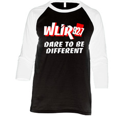 Wlir 92.7 Dare To Be Different Vintage Raglan Retro Raglan 3/4 Sleeve Shirt Wlir 92.7 Dare To Be Different Vintage Raglan Retro Raglan 3/4 Sleeve Shirt