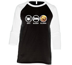 Clash Of Clans, Eat Sleep Clash Vintage Raglan Retro Raglan 3/4 Sleeve Shirt Clash Of Clans, Eat Sleep Clash Vintage Raglan Retro Raglan 3/4 Sleeve Shirt