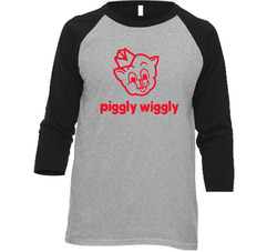 Piggly Wiggly Vintage Raglan Retro Raglan 3/4 Sleeve Shirt Piggly Wiggly Vintage Raglan Retro Raglan 3/4 Sleeve Shirt