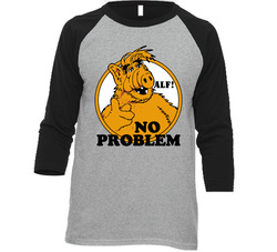 Alf No Problem Tv Show Vintage Raglan Retro Raglan 3/4 Sleeve Shirt Alf No Problem Tv Show Vintage Raglan Retro Raglan 3/4 Sleeve Shirt