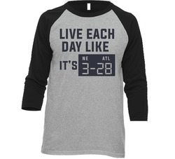 Live Each Day Like It's Superbowl New England Vs Atlanta Vintage Raglan Retro Raglan 3/4 Sleeve Shirt Live Each Day Like It's Superbowl New England Vs Atlanta Vintage Raglan Retro Raglan 3/4 Sleeve Shirt