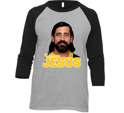 Touchdown Jesus Aaron Rodgers Green Bay Football Vintage Raglan Retro Raglan 3/4 Sleeve Shirt Touchdown Jesus Aaron Rodgers Green Bay Football Vintage Raglan Retro Raglan 3/4 Sleeve Shirt