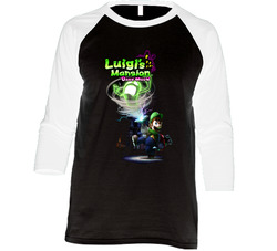Luigi's Mansion Dark Moon Super Mario Vintage Raglan Retro Raglan 3/4 Sleeve Shirt Luigi's Mansion Dark Moon Super Mario Vintage Raglan Retro Raglan 3/4 Sleeve Shirt
