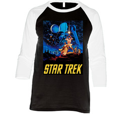 Star Wars Star Trek Mashup Parody Funny Joke Nerd Vintage Raglan Retro Raglan 3/4 Sleeve Shirt Star Wars Star Trek Mashup Parody Funny Joke Nerd Vintage Raglan Retro Raglan 3/4 Sleeve Shirt