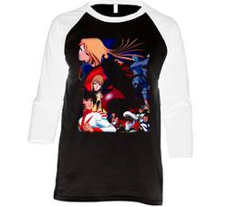 Star Blazers Yamato Custom Art Anime Vintage Raglan Retro Raglan 3/4 Sleeve Shirt Star Blazers Yamato Custom Art Anime Vintage Raglan Retro Raglan 3/4 Sleeve Shirt