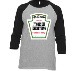 I Love Ketchup Food Vintage Raglan Retro Raglan 3/4 Sleeve Shirt I Love Ketchup Food Vintage Raglan Retro Raglan 3/4 Sleeve Shirt