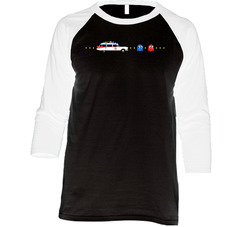 Ghostbusters Pacman Ghosts Retro Video Game Vintage Raglan Retro Raglan 3/4 Sleeve Shirt