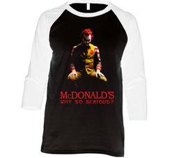 Joker Mcdonalds Funny Vintage Raglan Retro Raglan 3/4 Sleeve Shirt Joker Mcdonalds Funny Vintage Raglan Retro Raglan 3/4 Sleeve Shirt