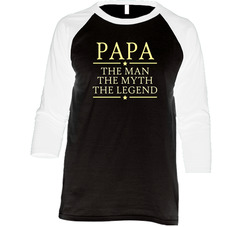 Papa Man Myth Legend Vintage Raglan Retro Raglan 3/4 Sleeve Shirt Papa Man Myth Legend Vintage Raglan Retro Raglan 3/4 Sleeve Shirt