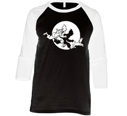 Tintin Retro Cartoon Vintage Raglan Retro Raglan 3/4 Sleeve Shirt Tintin Retro Cartoon Vintage Raglan Retro Raglan 3/4 Sleeve Shirt