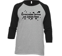 Everyone Loves An Asian Boy Funny Benchwarmers Popular Movie Vintage Raglan Retro Raglan 3/4 Sleeve Shirt Everyone Loves An Asian Boy Funny Benchwarmers Popular Movie Vintage Raglan Retro Raglan 3/4 Sleeve Shirt