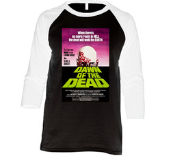 Dawn Of The Dead Cool Vintage 70's Movie Vintage Raglan Retro Raglan 3/4 Sleeve Shirt