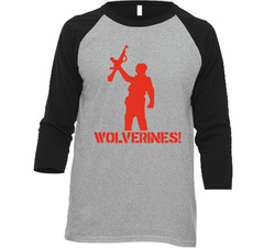 Red Dawn Wolverines Ak 47 Vintage Raglan Retro Raglan 3/4 Sleeve Shirt Red Dawn Wolverines Ak 47 Vintage Raglan Retro Raglan 3/4 Sleeve Shirt