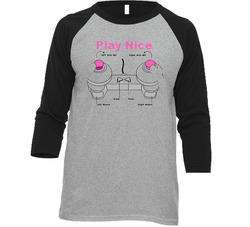 Play Nice Nipple Controller Funny Video Game Vintage Raglan Retro Raglan 3/4 Sleeve Shirt Play Nice Nipple Controller Funny Video Game Vintage Raglan Retro Raglan 3/4 Sleeve Shirt