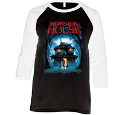 Monster House Spooky Kids Movie Halloween Vintage Raglan Retro Raglan 3/4 Sleeve Shirt Monster House Spooky Kids Movie Halloween Vintage Raglan Retro Raglan 3/4 Sleeve Shirt
