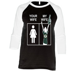 Green Bay Packers T Shirt Sports Football Tee Your Wife My Wife Funny Sporting Unisex Apparel Vintage Raglan Retro Raglan 3/4 Sleeve Shirt Green Bay Packers T Shirt Sports Football Tee Your Wife My Wife Funny Sporting Unisex Apparel Vintage Raglan Retro Raglan 3/4 Sleeve Shirt