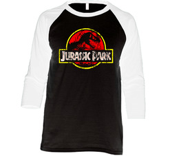 Jurassic Park 90s Movie Vintage Raglan Retro Raglan 3/4 Sleeve Shirt Jurassic Park 90s Movie Vintage Raglan Retro Raglan 3/4 Sleeve Shirt