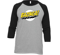 Bazinga Big Bang Theory Tv Vintage Raglan Retro Raglan 3/4 Sleeve Shirt Bazinga Big Bang Theory Tv Vintage Raglan Retro Raglan 3/4 Sleeve Shirt